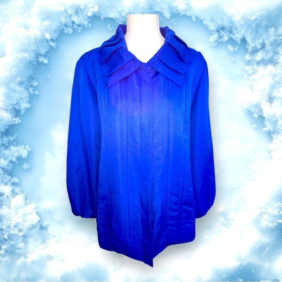 Dennis Basso Designer Jacket Royal Blue Size L Beautiful ❤️ - Picture 3 of 14